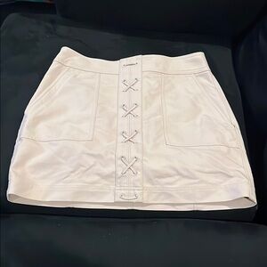 Elegant Beige Skirt with Front Lace-Up Detail